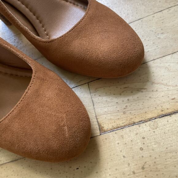 Lucky Brand Kalicia Womens Adjustable Suede Pumps‎ Brown Size US 9M / 40 EUC - Picture 5 of 9